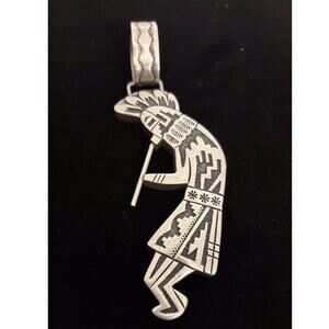 Vintage Tommy Singer Navajo Sterling Overlay Kokopelli Pendant 36g